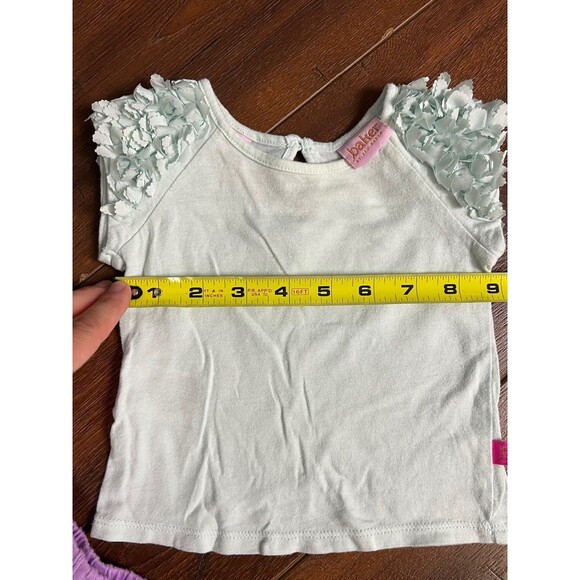 Girls Size 3 Months Baker By Ted Baker Floral Sleeve Top & Okie Dokie Purple - Picture 7 of 11